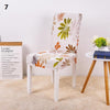 white with green and orange leaves patterned color dining chair slip cover spandex