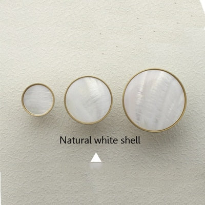 white shell brass handles and hooks