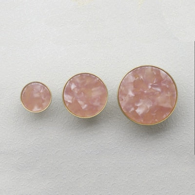 pink crystal stone brass handles and hooks