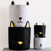 grey bear and black cat felt bins, hampers, toy storage basket, kids toy storage bin