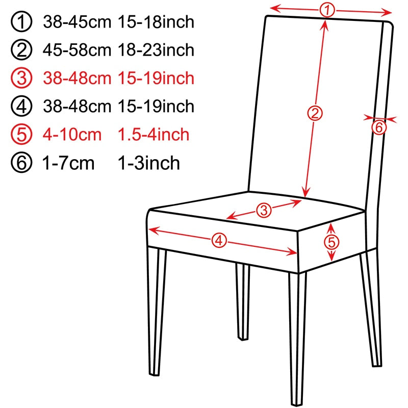 chair covers size chart