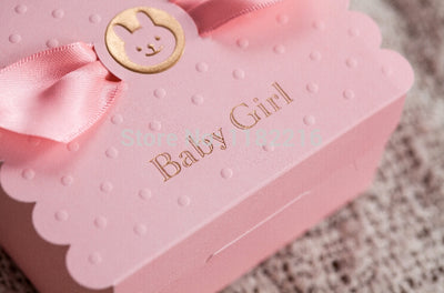 cute baby girl, baby shower gift boxes in blue or pink winfinity brands - free shipping worldwide