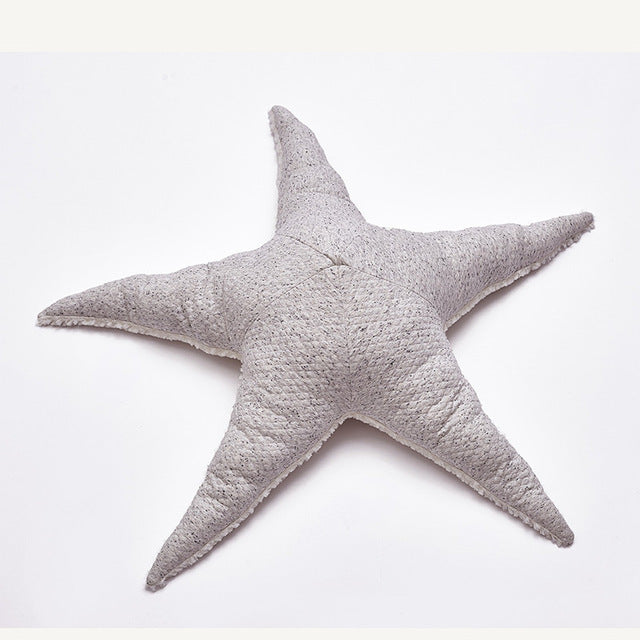 big stuffed grey starfish, nursery room decor, starfish handemade plush, kids room decor