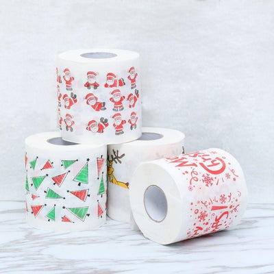 christmas toilet paper, christmas printed toilet paper, funny Christmas novelty gift, Christmas party decor