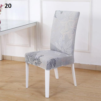 patterned dining chair slip cover spandex leaf pattern