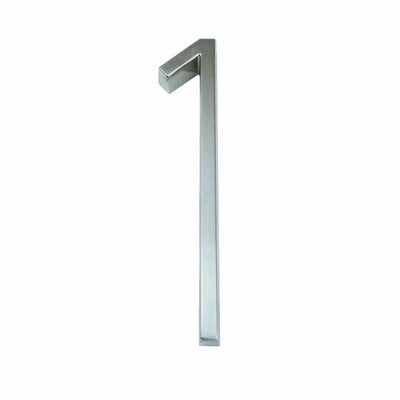 silver nickel house number modern slim number 1 one