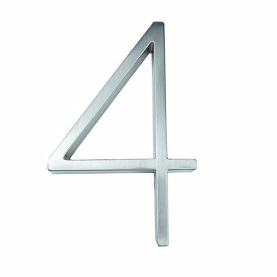 silver nickel house number modern slim number 4 four