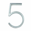 silver nickel house number modern slim number 5 five