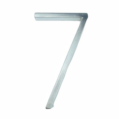 silver nickel house number modern slim number 7 seven