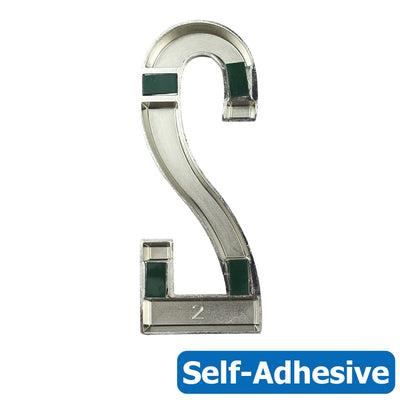 4 inch self adhesive address sign numbers silver number 2