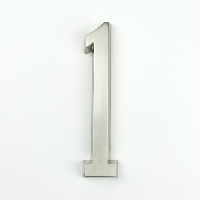 4 inch self adhesive address sign numbers silver number 1