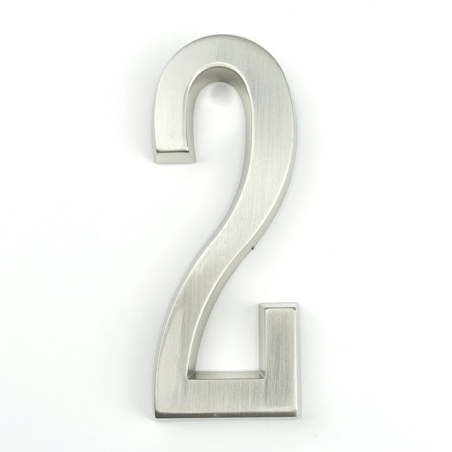 4 inch self adhesive address sign numbers silver number 2