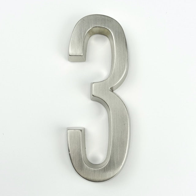 4 inch self adhesive address sign numbers silver number 3