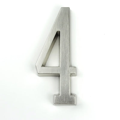 4 inch self adhesive address sign numbers silver number 4