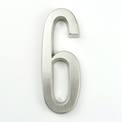 4 inch self adhesive address sign numbers silver number 6