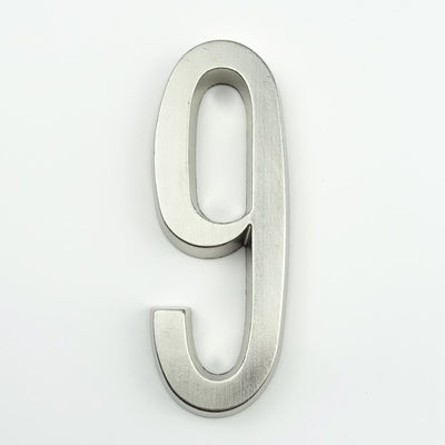 4 inch self adhesive address sign numbers silver number 9