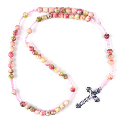 pink rosary.women rosary beads. - hand made rosary - funeral rosary - winfinity brands - free shipping world wide