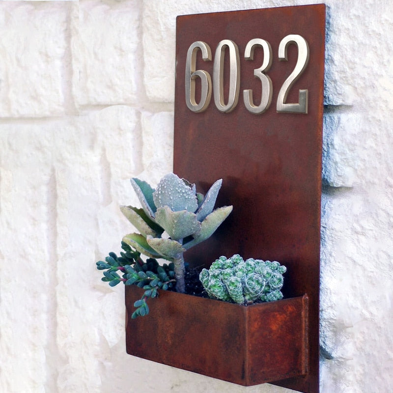 4 inch self adhesive address sign numbers silver 