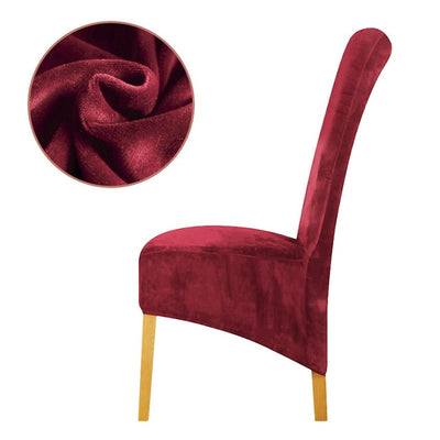 Velveteen Long Back Chair Slipcovers