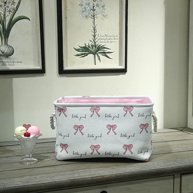 Little Girl Ballerina Fabric Storage Baskets