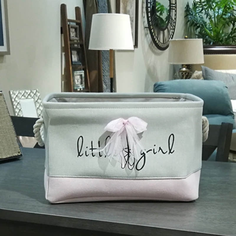 Little Girl Ballerina Fabric Storage Baskets