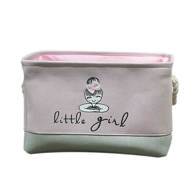 Little Girl Ballerina Fabric Storage Baskets