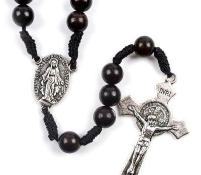 black wood rosary - hand made mens rosary - funeral rosary - winfinity brands - free shipping world wide