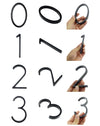 slim black floating house numbers