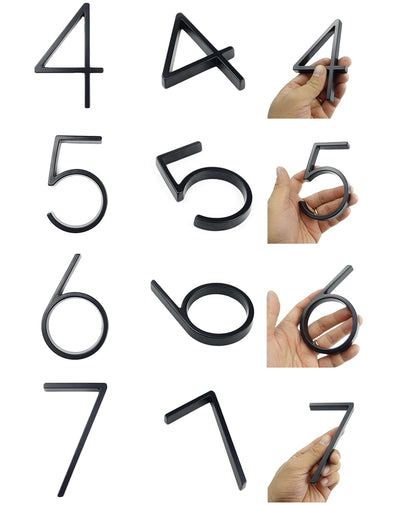 slim black floating house numbers