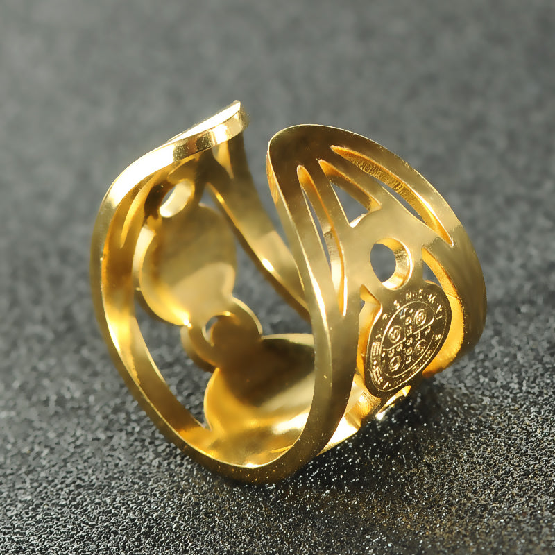 beautiful gold catholic ring bold costume jewelry for men or women - unisex, winfinity brands - free shipping