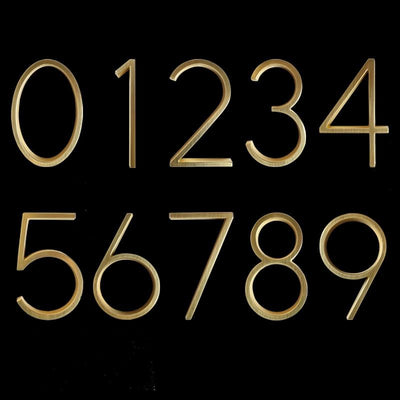 brass gold house numbers 1 2 3 4 5 6 7 8 9 0