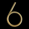 slim brass gold house number 6 six
