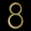 slim brass gold house number 8 eight