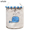 fabric storage baskets whale with pom poms  kids fabric baskets decor