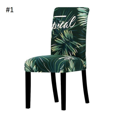 tropical slip cover for chair in green jungle