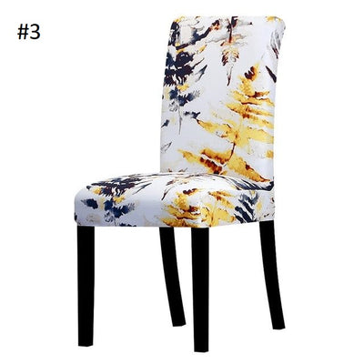 white and blue and yellow art flowers slip covers spandex - chair covers winfinity brands