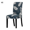dark blue with white leaves dining chair spandex slip covers - winfinity brands