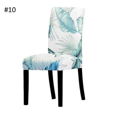 light white and teal leaves elegant dining chair spandex slip covers - winfinity brands