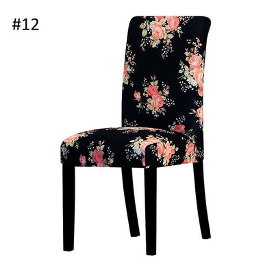 black with pink roses dining chair spandex slip covers - winfinity brands