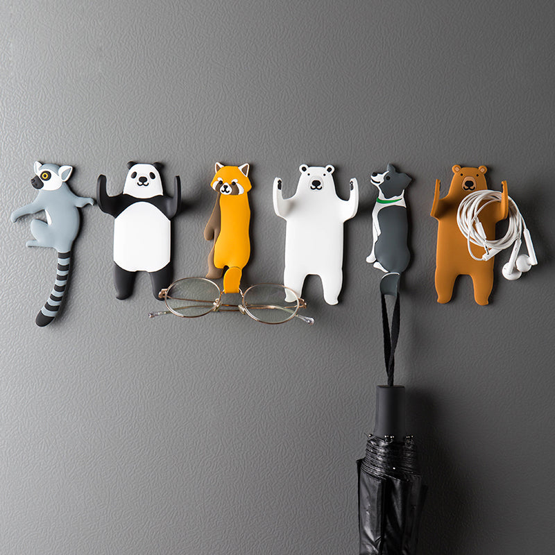 animal wall hooks, hanging animal hooks, adhesive wall hooks