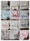personalized baby blanket gitft blue pink white grey - free shipping winfinity brands