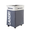 laundry bin on wheels, dark grey and white laundry hamper on wheels