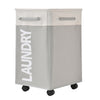 laundry bin on wheels, grey and white laundry hamper on wheels