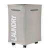 laundry bin on wheels, light grey laundry hamper on wheels