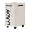 laundry bin on wheels, white and black laundry hamper on wheels