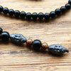mens black necklace beads tribal