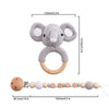 crochet elephant grey bracelet handmade personalized pacifier clip teether