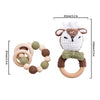 crochet deer  new born set bracelet handmade personalized pacifier clip teether