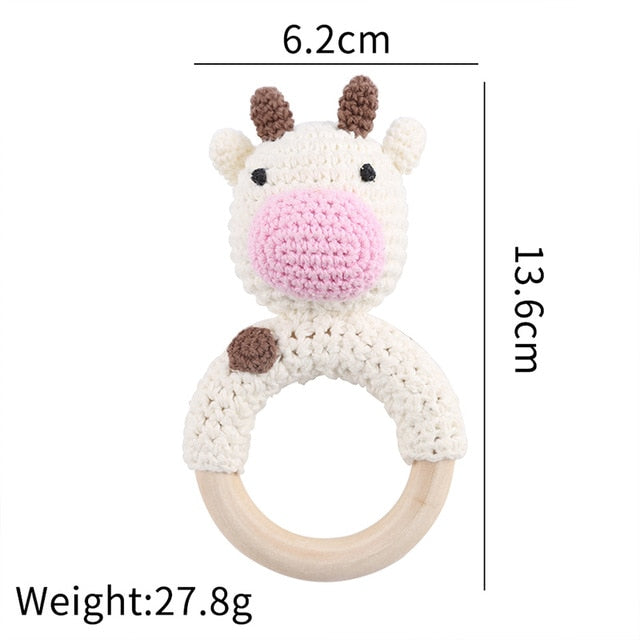 CREATEME™ Crochet Newborn Pacifier Clip + Baby Rattle + Bracelet