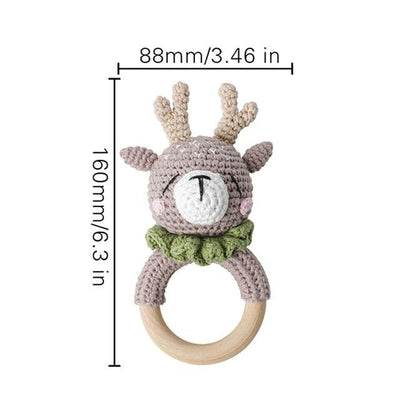 crochet deer handmade personalized pacifier clip teether